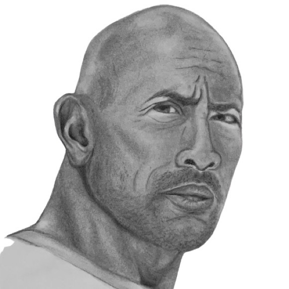 The rock Dwayne Johnson portrait on acrylic glass - Picture 1 of 1